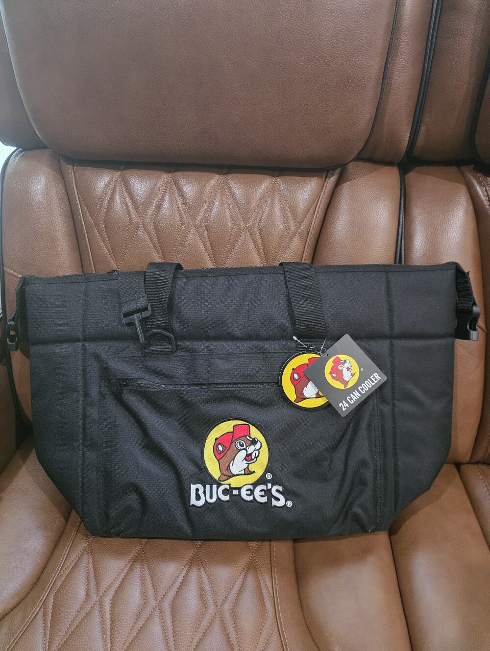 Buc-ee's Black Cooler Bag - Insulated 24 Can Capacity